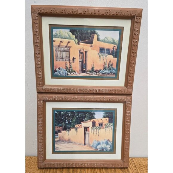 1992 HOMCO Adobe House Print Southwest Decor Vintage Wall Art - Picture 1 of 8